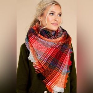 Red Dress Boutique Plaid Scarf New NIP
